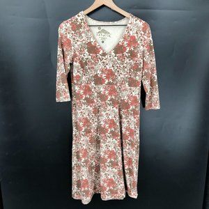 Sahalie Floral Midi Dress - Red and Cream
